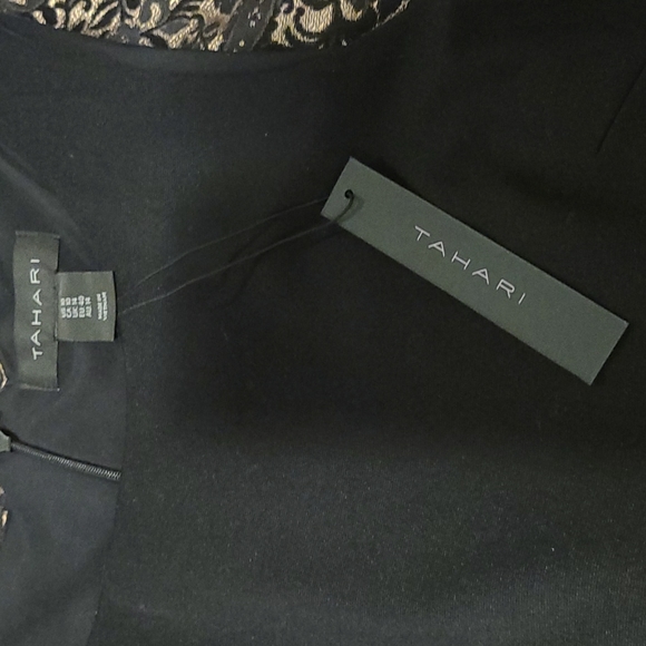 Tahari Black and Gold Cocktail Dress - Picture 11 of 11